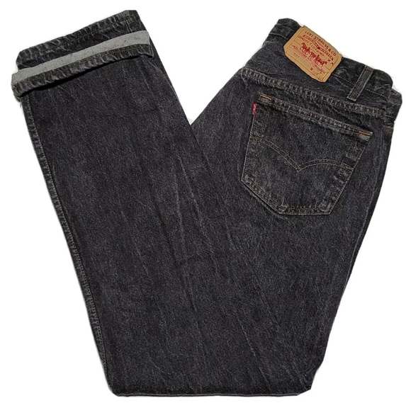 Vintage 90s Levi's 501 Denim Jeans 33x32 High Rise - Picture 1 of 7